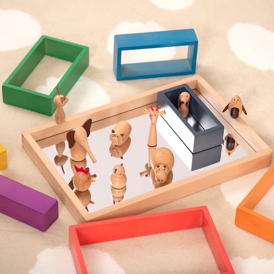 TickiT® Small Wooden Mirror Tray